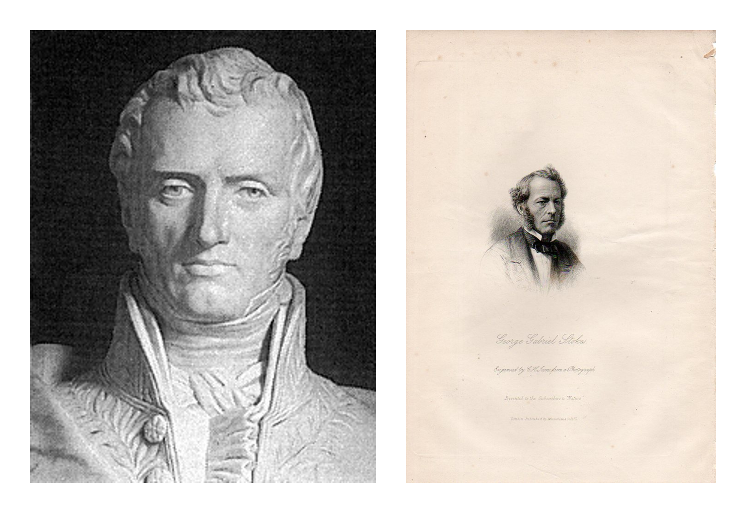 Portraits de Claude-Louis Navier et George Gabriel Stokes